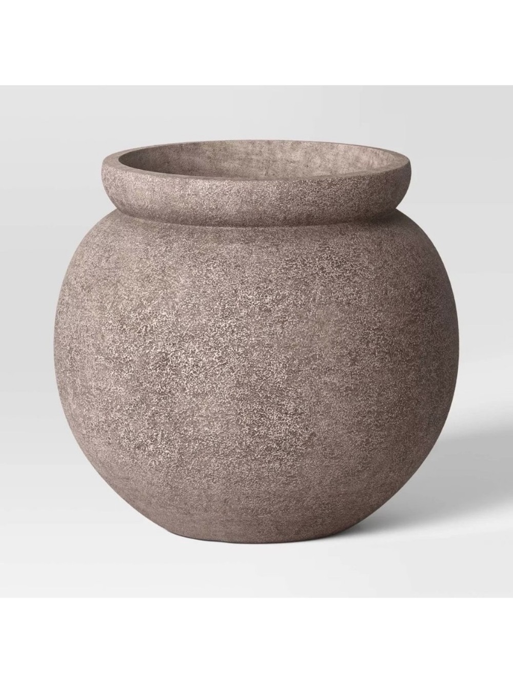 Studio McGee 12” Round Textured Decorative Planter. Indoor/Outdoor Weathered